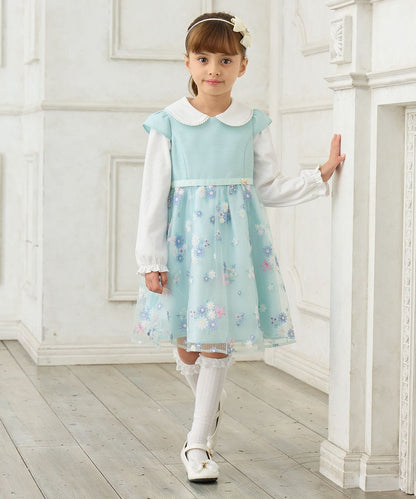 Japanese children's clothing aF#a325 shirt 110-130cm girls summer TOPS interview/banquet/performance 