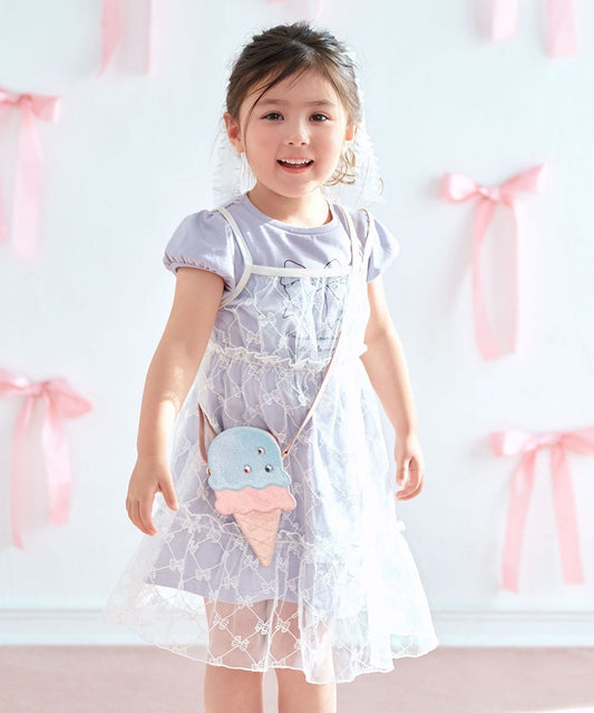 Japanese children's clothing aF#a325 suspender skirt and T-skirt two-piece set 110-160cm girls summer dresses 