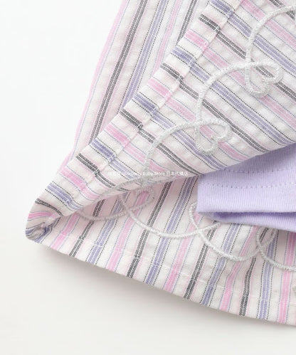 Japanese children's clothing aF#a325 Bowknot fake two-piece top 90-160cm girls summer TOPS 
