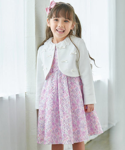 Japanese children's clothing aF#a325 printed lace dress 110-130cm girls summer dresses for interviews/banquets/performances 