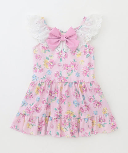 Japanese children's clothing aF#a325 UV protection lace pattern one-piece swimsuit 100-140cm girls summer play swimsuit special edition 