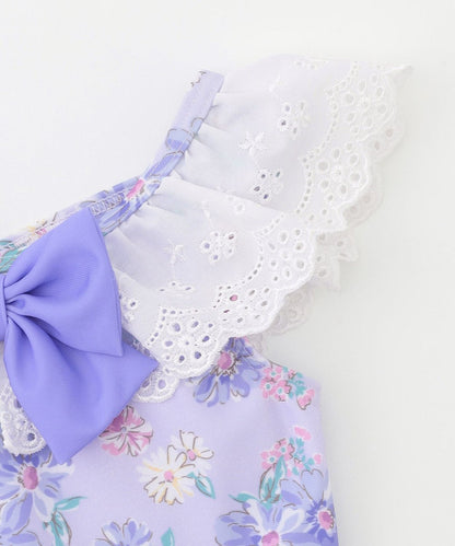 Japanese children's clothing aF#a325 UV protection lace pattern one-piece swimsuit 100-140cm girls summer play swimsuit special edition 