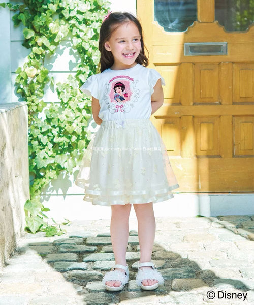 日本童裝 aF#a325 x Disney 公主珠片上衣 100-140cm 女童款 夏季 TOPS