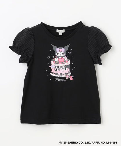 Japanese children's clothing aF#a325 x Sanrio cute palace sleeve top 90-150cm girls summer TOPS 