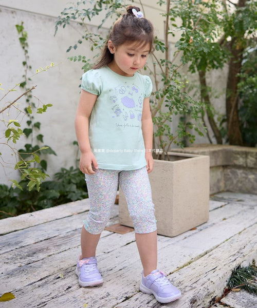日本童裝 aF#a325 印花短袖上衣 90-160cm 女童款 夏季 TOPS