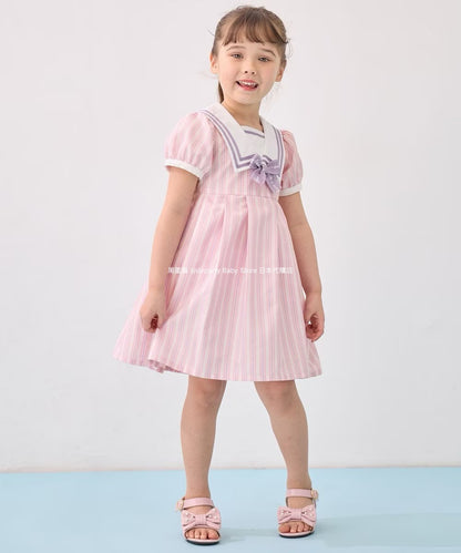 Japanese children's clothing aF#a325 preppy style dress 110-160cm girls summer dresses for interviews/banquets/performances 