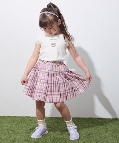 Japanese children's clothing aF#a325 necklace pattern short-sleeved top 90-160cm girls summer TOPS 