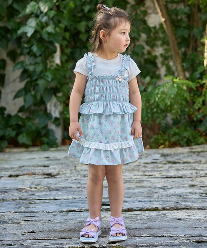 Japanese children's clothing aF#a325 floral two-piece suit 110-160cm girls summer TOPS 