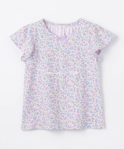 Japanese children's clothing aF#a325 floral short top 90-140cm girls summer TOPS 