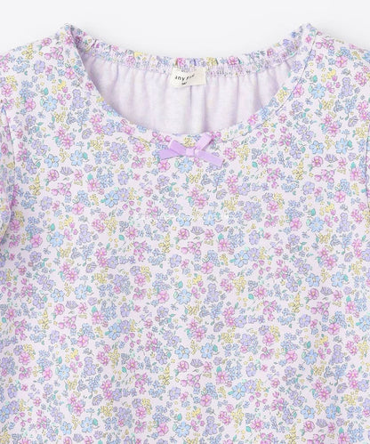 Japanese children's clothing aF#a325 floral short top 90-140cm girls summer TOPS 
