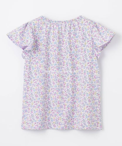 Japanese children's clothing aF#a325 floral short top 90-140cm girls summer TOPS 