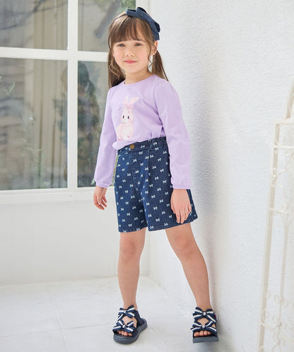 日本童裝 aF#a325 牛仔褶皺短褲 110-160cm 女童款 夏季 PANTS