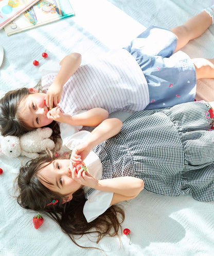 Japanese children's clothing aF#a325 lace sleeve top 100-150cm girls summer TOPS 