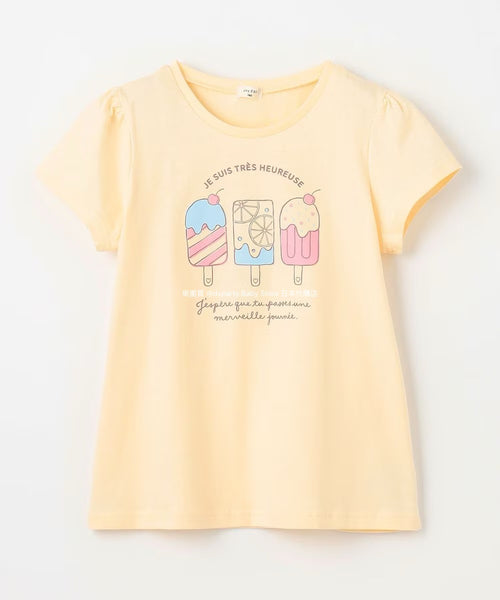 日本童裝 aF#a325 印花短袖上衣 90-160cm 女童款 夏季 TOPS