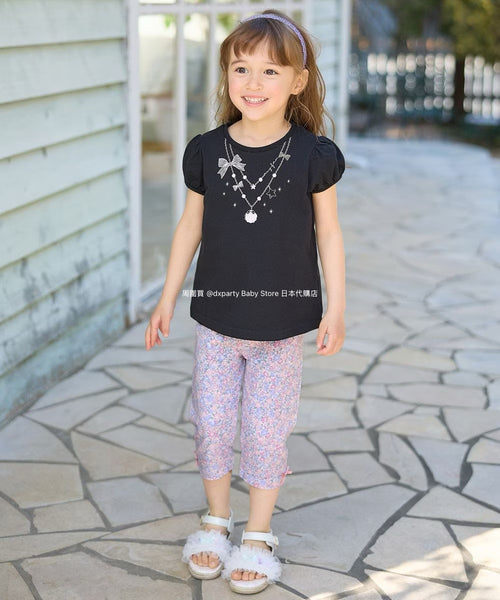 日本童裝 aF#a325 印花短袖上衣 90-160cm 女童款 夏季 TOPS
