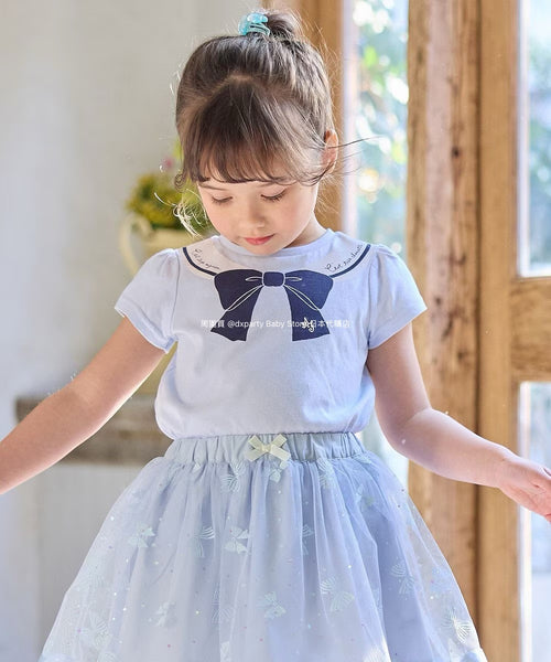 日本童裝 aF#a325 印花短袖上衣 90-160cm 女童款 夏季 TOPS