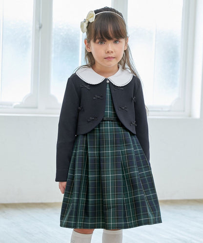 Japanese children's clothing aF#a325 checkered vest dress 110-130cm girls summer dresses for interviews/banquets/performances 
