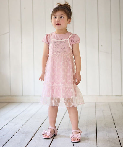 Japanese children's clothing aF#a325 suspender skirt and T-skirt two-piece set 110-160cm girls summer dresses 