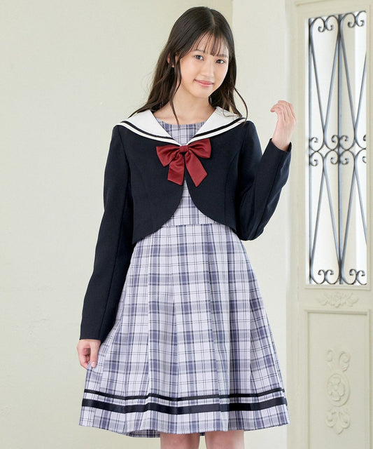 Japanese children's clothing aF#a325 preppy style two-piece suit 150-165cm girls summer dresses outerwear for interviews/banquets/performances 