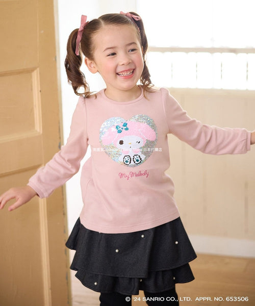 日本童裝 aF#a325 x Sanrio 雙面珠片上衣 100-140cm 女童款 冬季 TOPS