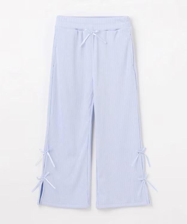 日本童裝 aF#a325 接觸冷感 羅紋寬喇叭褲 110-150cm 女童款 夏季 PANTS