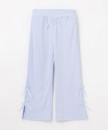 日本童裝 aF#a325 接觸冷感 羅紋寬喇叭褲 110-150cm 女童款 夏季 PANTS