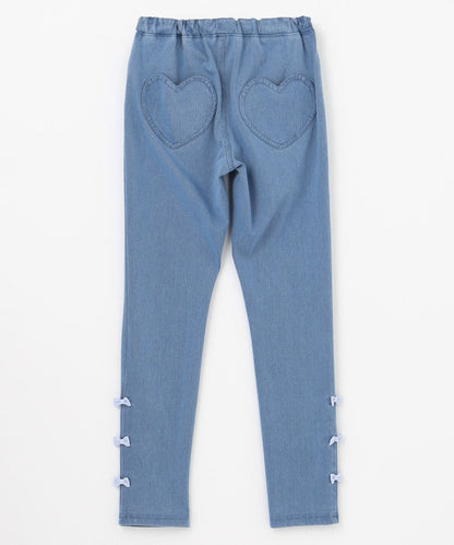 日本童裝 aF#a325 蝴蝶結緊身牛仔褲 100-140cm 女童款 夏季 PANTS