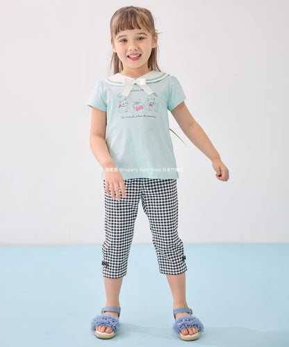 Japanese children's clothing aF#a325 contact cold stretch leggings 100-160cm girls summer PANTS 
