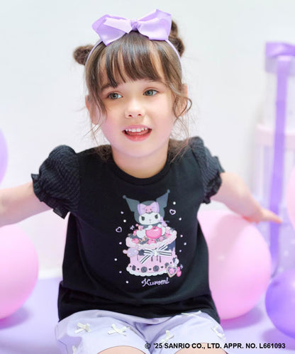Japanese children's clothing aF#a325 x Sanrio cute palace sleeve top 90-150cm girls summer TOPS 