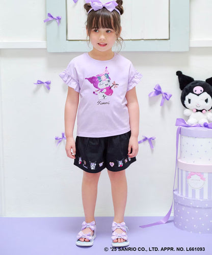 Japanese children's clothing aF#a325 x Sanrio sequin pattern top 100-150cm girls summer TOPS 
