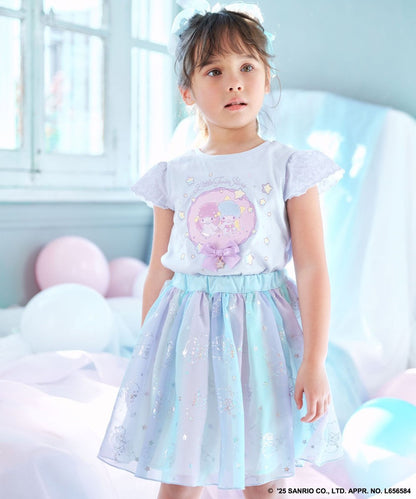 Japanese children's clothing aF#a325 Little Twin Stars printed top 90-160cm girls summer TOPS 