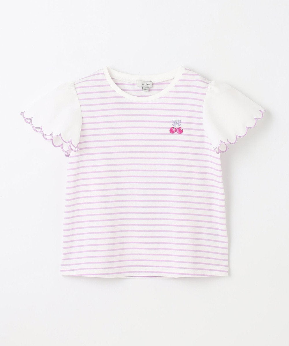 Japanese children's clothing aF#a325 lace sleeve top 100-150cm girls summer TOPS 
