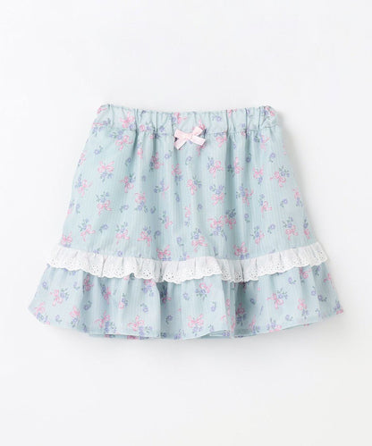 Japanese children's clothing aF#a325 floral short skirt 110-160cm girls summer SKIRTS 