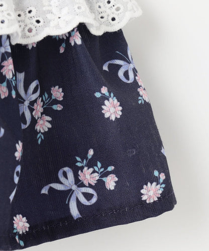 Japanese children's clothing aF#a325 floral short skirt 110-160cm girls summer SKIRTS 