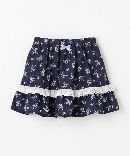 Japanese children's clothing aF#a325 floral short skirt 110-160cm girls summer SKIRTS 
