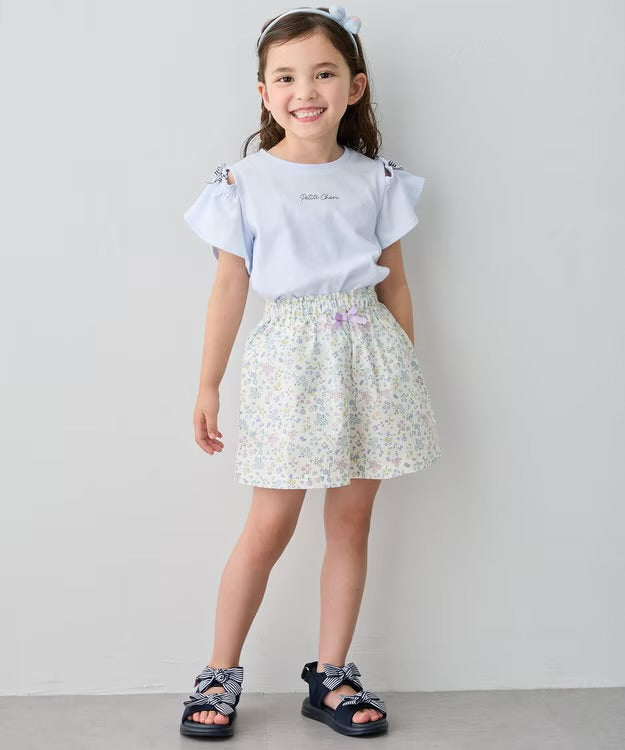 日本童裝 aF#a325 蝴蝶結露肩上衣 90-150cm 女童款 夏季  TOPS