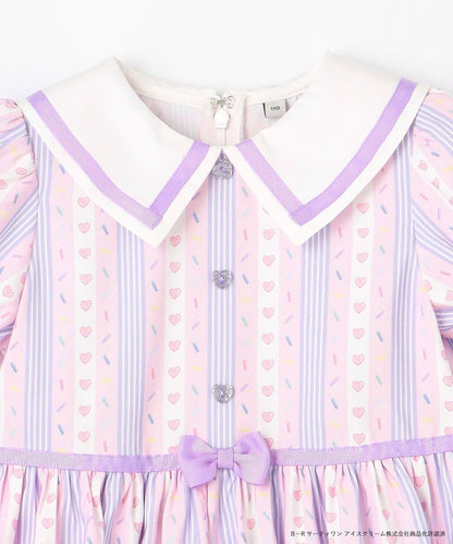 Japanese children's clothing aF#a325 x Baskin-Robbins ice cream print dress 100-140cm girls summer dresses 