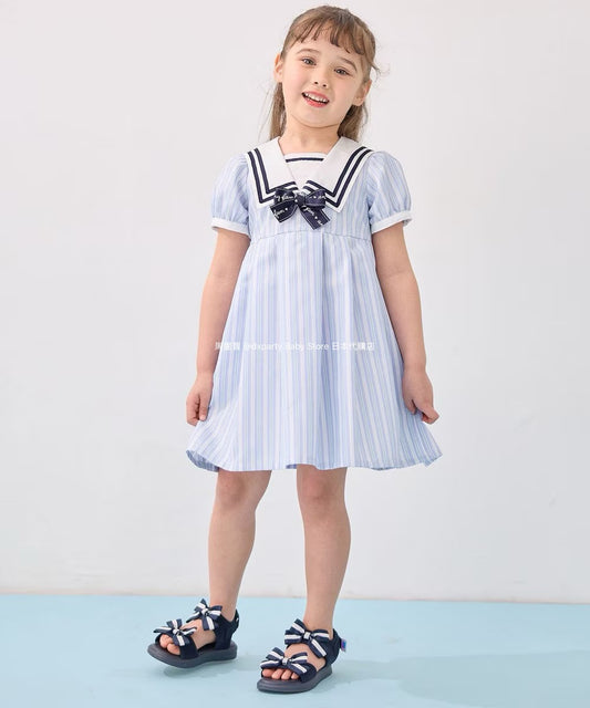 Japanese children's clothing aF#a325 preppy style dress 110-160cm girls summer dresses for interviews/banquets/performances 