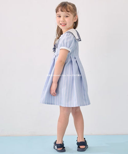 Japanese children's clothing aF#a325 preppy style dress 110-160cm girls summer dresses for interviews/banquets/performances 