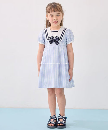 Japanese children's clothing aF#a325 preppy style dress 110-160cm girls summer dresses for interviews/banquets/performances 