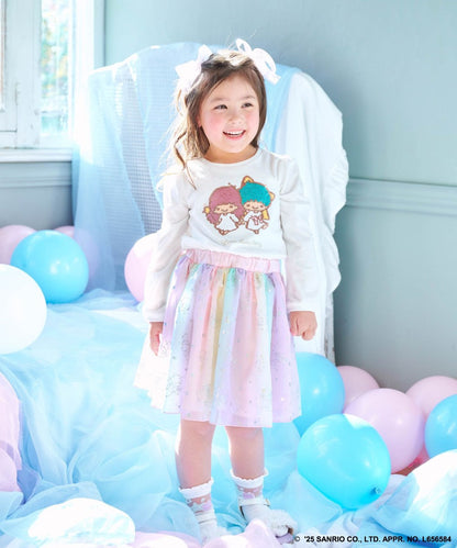 Japanese children's clothing aF#a325 Little Twin Stars mesh skirt 100-140cm girls summer SKIRTS 