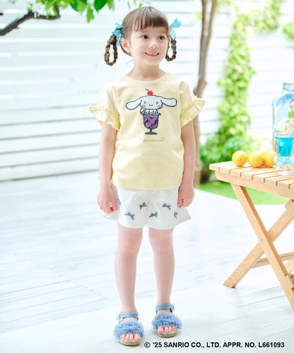 Japanese children's clothing aF#a325 x Sanrio sequin pattern top 100-150cm girls summer TOPS 