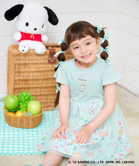 Japanese children's clothing aF#a325 x Sanrio necklace pattern dress 100-150cm girls summer dresses 