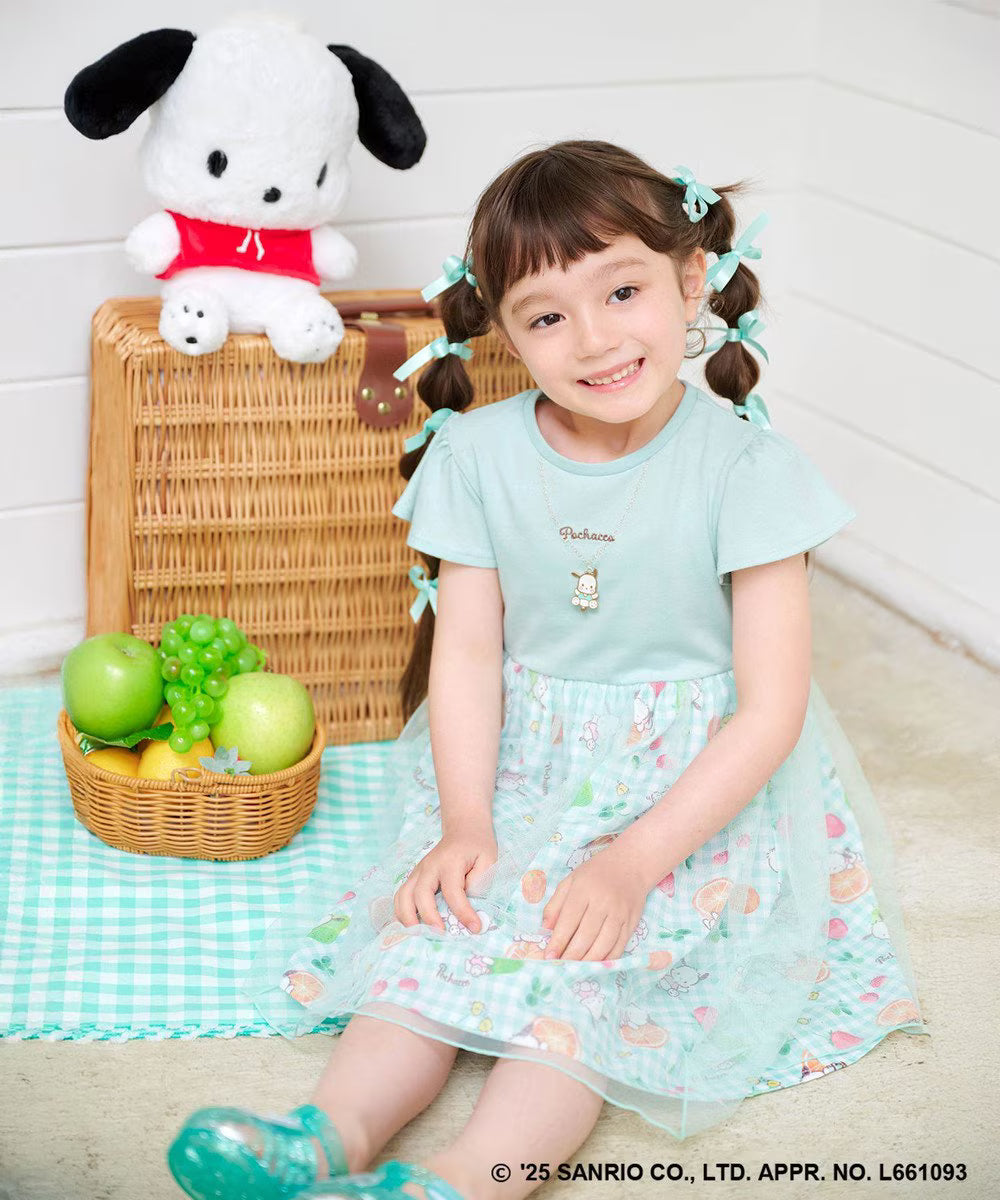 Japanese children's clothing aF#a325 x Sanrio necklace pattern dress 100-150cm girls summer dresses 