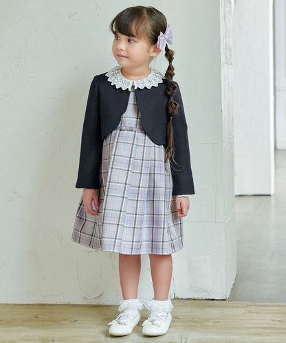 Japanese children's clothing aF#a325 checkered vest dress 110-130cm girls summer dresses for interviews/banquets/performances 