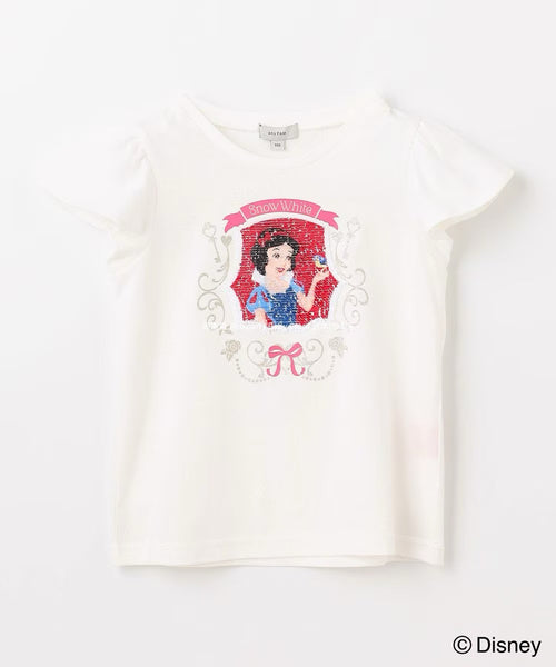 日本童裝 aF#a325 x Disney 公主珠片上衣 100-140cm 女童款 夏季 TOPS