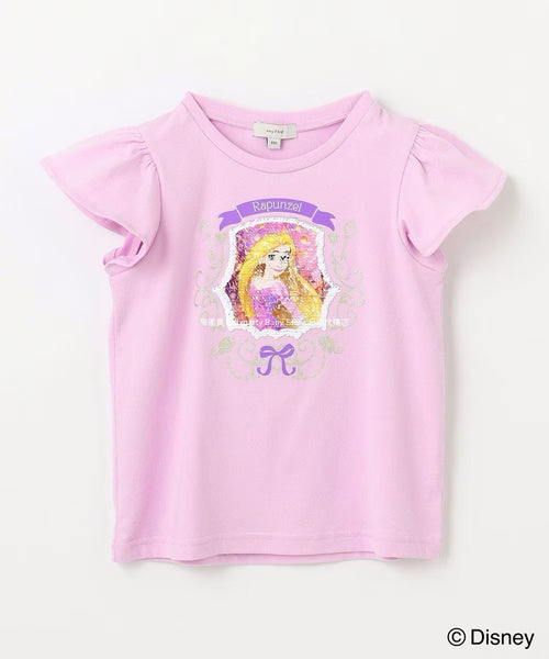 日本童裝 aF#a325 x Disney 公主珠片上衣 100-140cm 女童款 夏季 TOPS