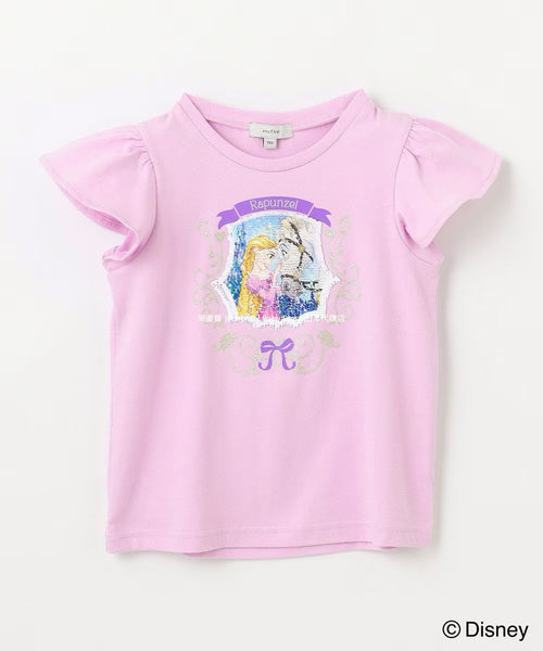 日本童裝 aF#a325 x Disney 公主珠片上衣 100-140cm 女童款 夏季 TOPS