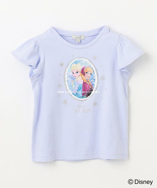 日本童裝 aF#a325 x Disney 公主珠片上衣 100-140cm 女童款 夏季 TOPS