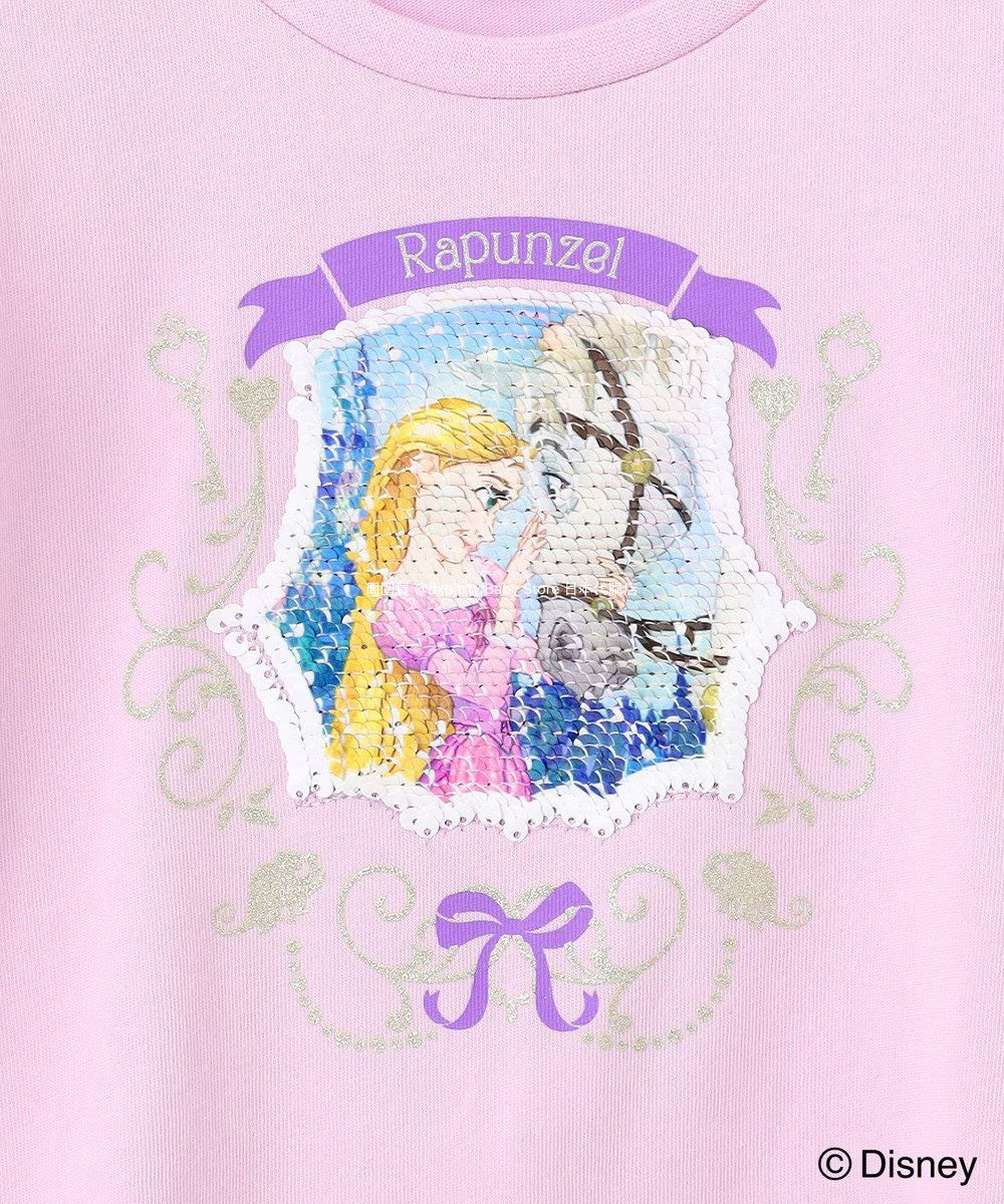 Japanese children's clothing aF#a325 x Disney Princess sequin top 100-140cm girls summer TOPS 